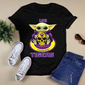Lsu Tigers Baby Yoda Skull T-Shirt