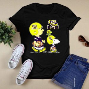 Lsu Tigers Football Peanuts Characters In Helmets T-Shirt