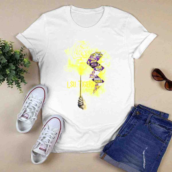 Lsu Tigers Geaux Tigers Lightning Wand T Shirt 0
