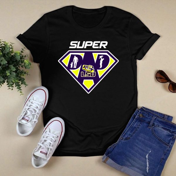 Lsu Tigers Super Dad Hero Icon T Shirt Black 1