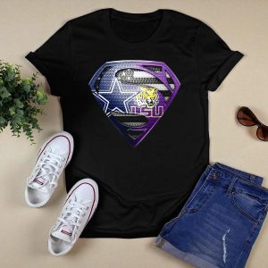 Lsu Tigers Superman Dallas Cowboys Logo Cross Blend T-Shirt