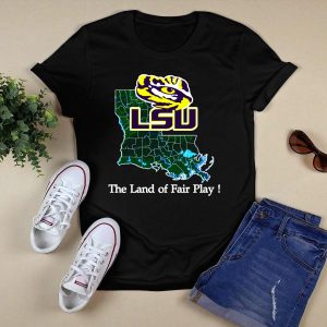 Lsu Tigers The Land Of Fair Play Map T-Shirt