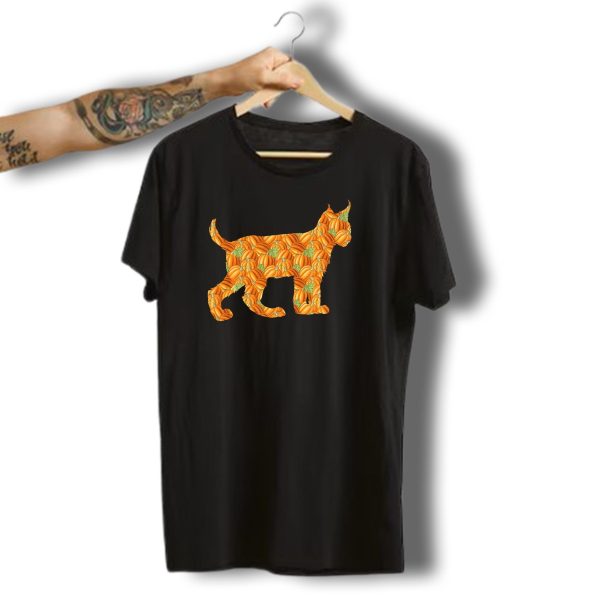Lynx Halloween Wildcat Costume With Pumpkin Pattern Cara T Shirt t shirt 1