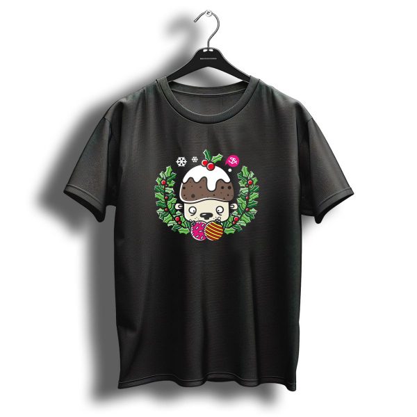 Magazine Christmas Pudding Bear With Holly And Candy T Shirt 1 t shirt 1