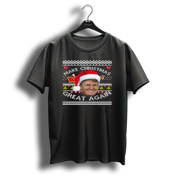 Make Christmas Great Again Donald Trump Santa Hat Festive Holiday T Shirt 1 t shirt 1