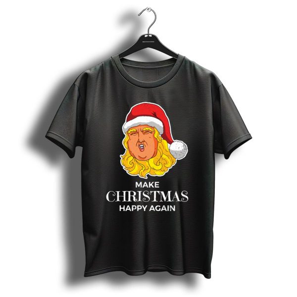 Make Christmas Happy Again Santa Trump Hat T Shirt 1 t shirt 1