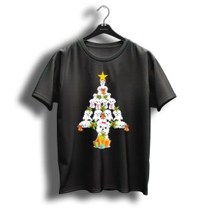 Maltese Dog Christmas Tree With Presents And Star For Dog Lovers T-Shirt