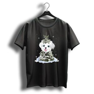 Maltipoo Christmas Tree Funny Snow Holiday Gifts T-Shirt