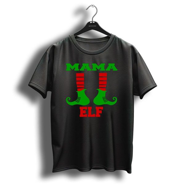 Mama Elf Christmas Elf Shoes And Stripes T Shirt 1 t shirt 1