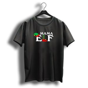 Mama Elf Christmas Hat And Shoe T-Shirt