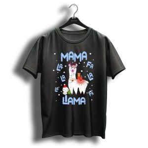 Mama Llama Fa La La Christmas Llama Family T Shirt 1
