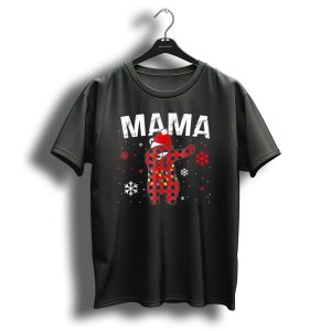 Mama Red Plaid Bear Dabbing Christmas Snowflakes Buffalo Matching Fam T Shirt 1