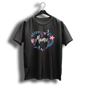 Mamie Floral Heart Grandma Christmas Birthday T-Shirt