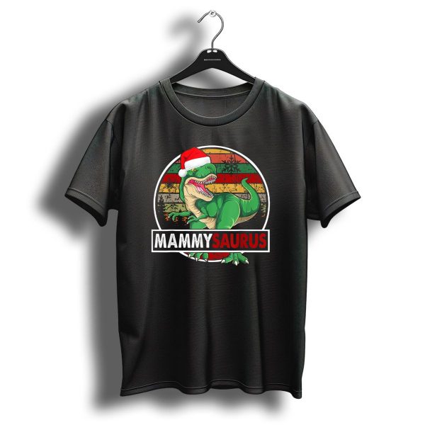Mammysaurus Dinosaur Christmas T Rex With Santa Hat T Shirt 1 t shirt 1