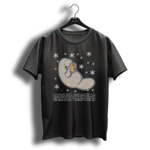 Manatee Christmas Sea Cow With Gingerbread And Snowflakes Xmas Party Ugl T-Shirt