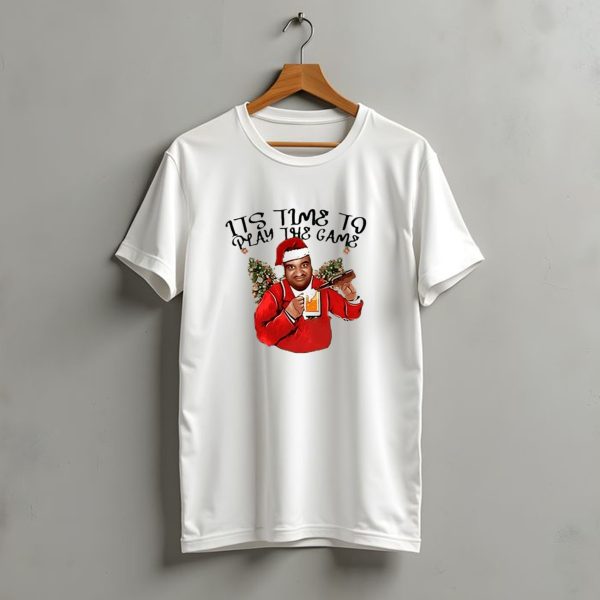 Marc Anderson Its Time To Play The Game Christmas Beer Santa T Shirt t shirt 1