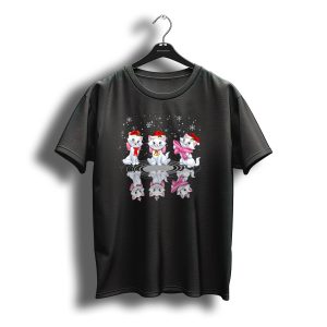 Marie Aristocats Christmas Kittens With Santa Hats And Bows T-Shirt