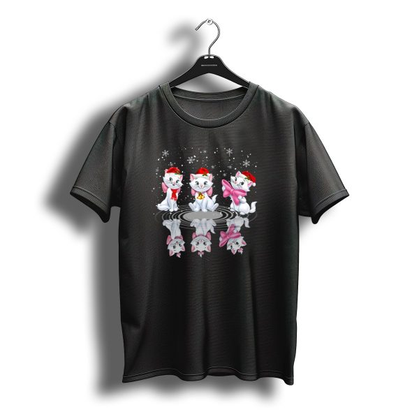 Marie Aristocats Christmas Kittens With Santa Hats And Bows T Shirt t shirt 1