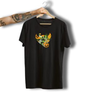 Marvel Green Goblin Pumpkin Bomb Halloween Bats Iconic Villain Orange Web T-Shirt