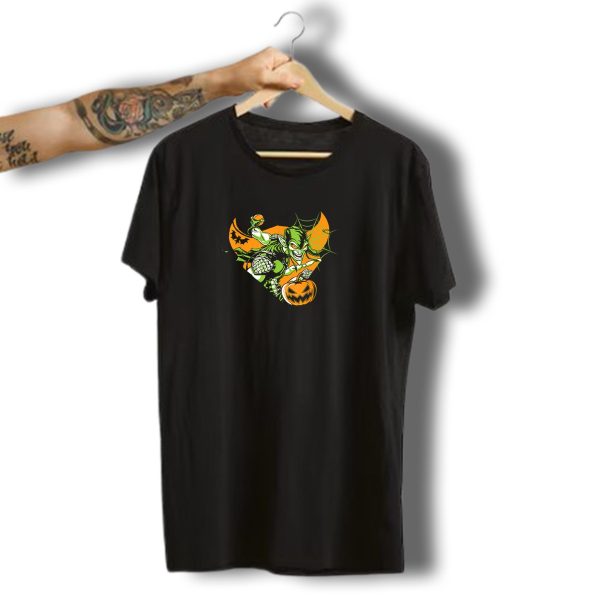 Marvel Green Goblin Pumpkin Bomb Halloween Bats Iconic Villain Orange Web T Shirt t shirt 1