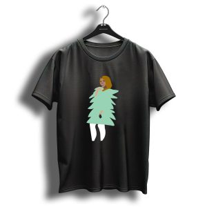 Mary Cosby Christmas Tree Dress Illustration With Green T Shirt 1