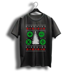 Math Christmas Tree Plus Minus Multiply Divide Ugly T-Shirt
