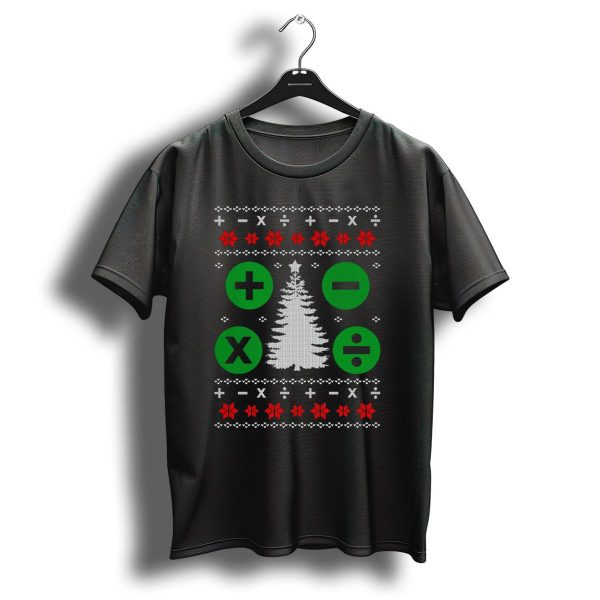 Math Christmas Tree Plus Minus Multiply Divide Ugly T Shirt 1 t shirt 1