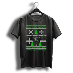 Math Maths Christmas Tree Symbols Pi Holiday T-Shirt