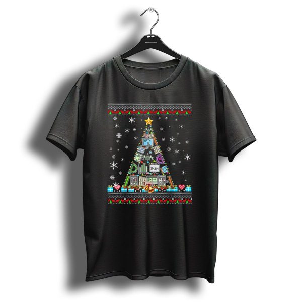 Math Teacher Lovers Ugly Christmas Tree Algebra Geometry Pi Equation T Shirt 1 t shirt 1