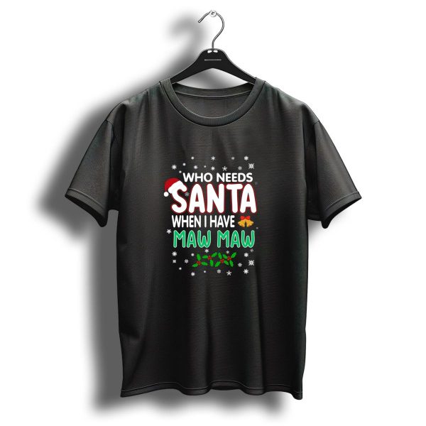 Maw Maw Christmas Santa Hat Snowflakes Holly Berries Bow Bell T Shirt 1 t shirt 1