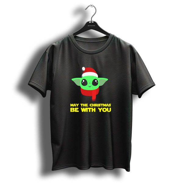 May The Christmas Be With You Santa Hat And Scarf Green Character T Shirt 1 t shirt 1