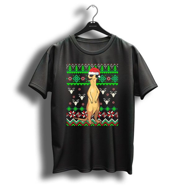 Meerkat Santa Hat Ugly Christmas Sweater Africa Zoo Animal T Shirt 1 t shirt 1