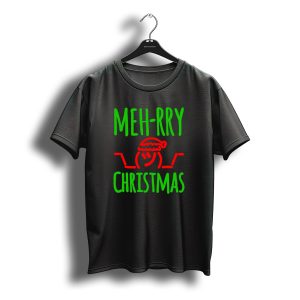Meh Rry Christmas Shrug Emoji Santa Hat T-Shirt