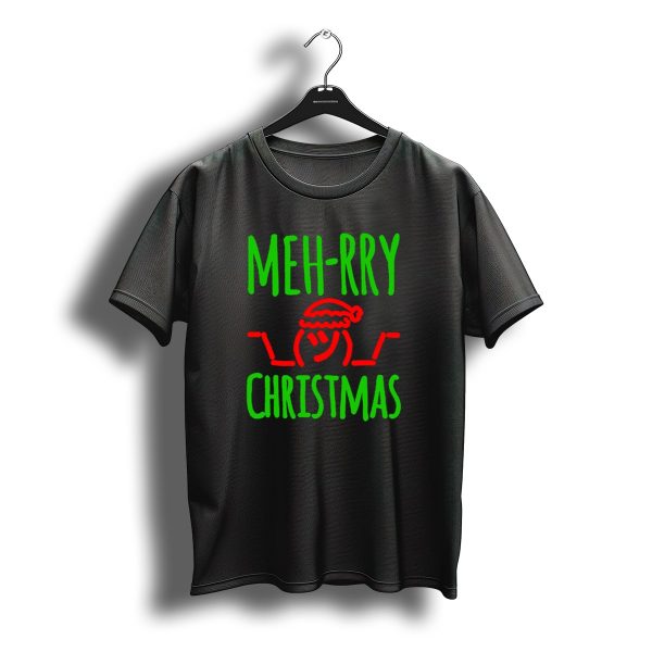 Meh Rry Christmas Shrug Emoji Santa Hat T Shirt t shirt 1