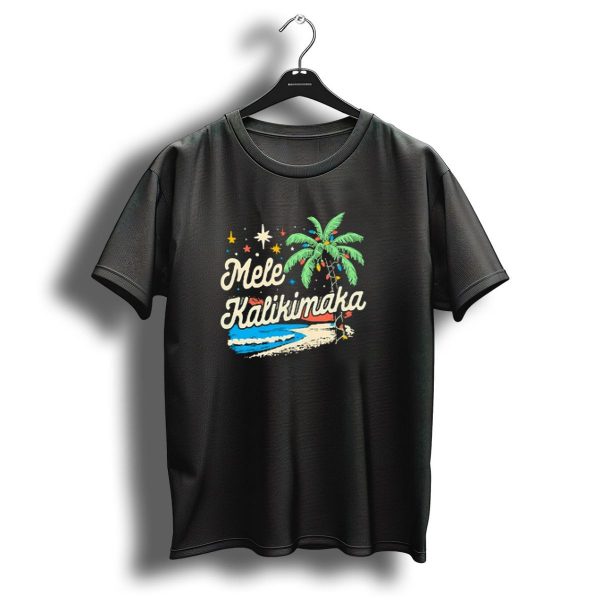 Mele Kalikimaka Christmas 2024 Tropical Palm Tree Beach Scene T Shirt 1 t shirt 1