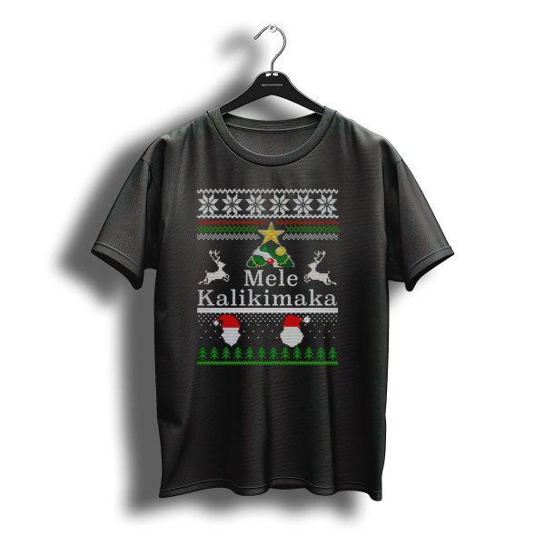 Mele Kalikimaka Christmas Tree Reindeer Santa Ugly T Shirt t shirt 1