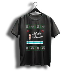 Mele Kalikimaka Funny Christmas Vacation Swimming Pool Ugly T-Shirt