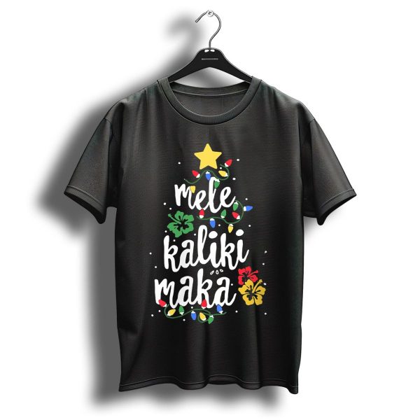 Mele Kalikimaka Hawaiian Christmas Lights And Hibiscus Holiday T Shirt 1 t shirt 1