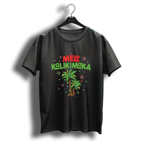 Mele Kalikimaka Hawaiian Palm Tree Christmas Lights T Shirt 1 t shirt 1