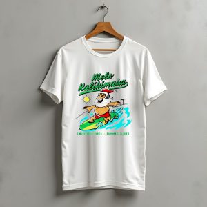 Mele Kalikimaka Santa Claus Surfing Christmas Vibes Summer Slides T-Shirt