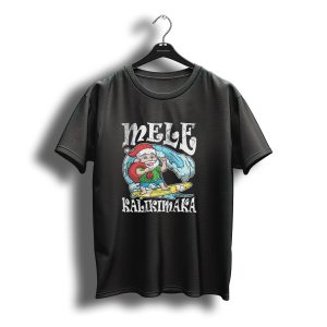 Mele Kalikimaka Santa Surfing Hawaii Christmas T-Shirt