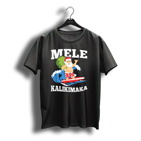 Mele Kalikimaka Surfing Santa Hawaiian Christmas Wave T Shirt t shirt 1