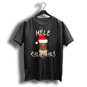 Mele Kalikimaka Tiki Santa Hat Merry Christmas Haw T Shirt