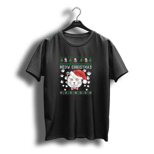 Meow Christmas Santa Cat Paws Ugly T Shirt t shirt 1