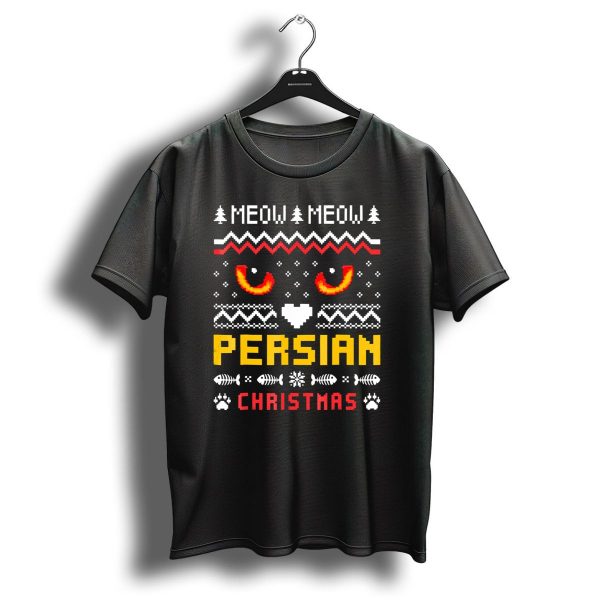 Meow Meow Persian Christmas Cute Fish Bones Paws T Shirt 1 t shirt 1