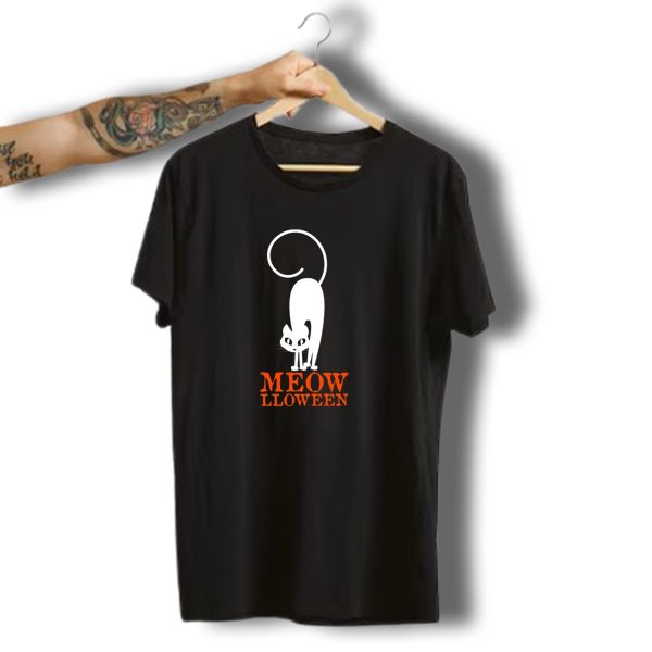 Meowlloween Monster Face Costume Halloween Trick Cat T Shirt t shirt 1