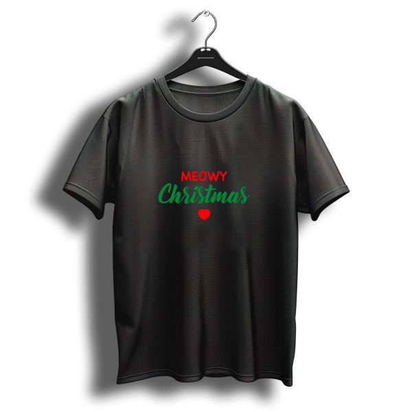 Meowy Christmas Cat Kitten Lovers Holiday Whiskers Heart T Shirt 1 t shirt 1