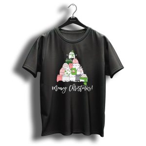 Meowy Christmas Cute Cat Tree With Holiday Cats T-Shirt