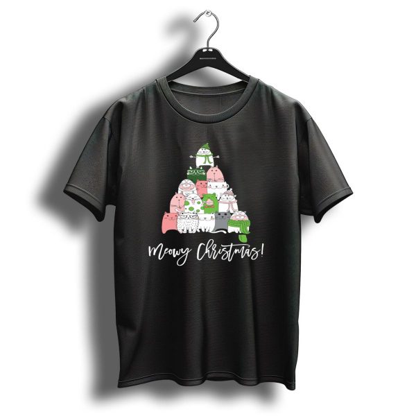 Meowy Christmas Cute Cat Tree With Holiday Cats T Shirt 1 t shirt 1