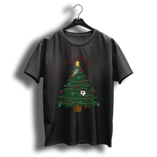 Meowy Christmas Funny Cats In Christmas Tree T Shirt 1 t shirt 1
